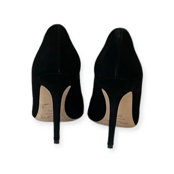 Jimmy Choo 100 Embellished Suede Pump Black - Picture 6 of 8